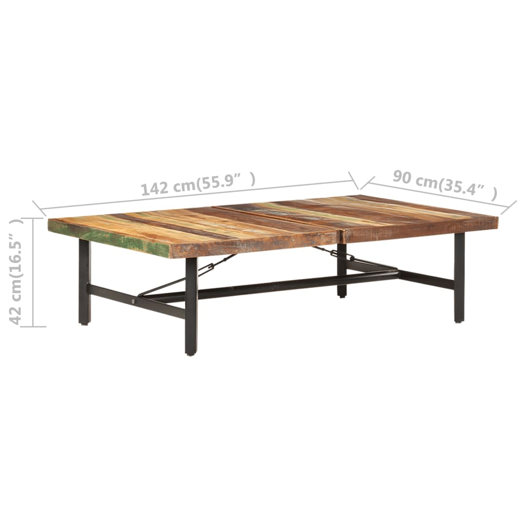 vidaXL Măsuță de cafea, 142x90x42 cm, lemn masiv reciclat vidaXL Măsuță de cafea, 142x90x42 cm, lemn masiv reciclat