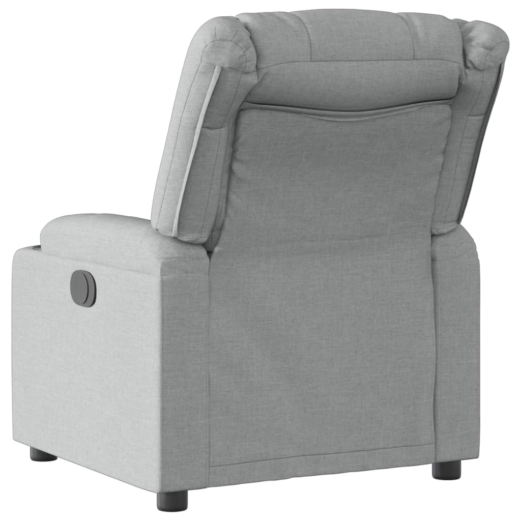 vidaXL Fotoliu rabatabil electric, gri deschis, textil