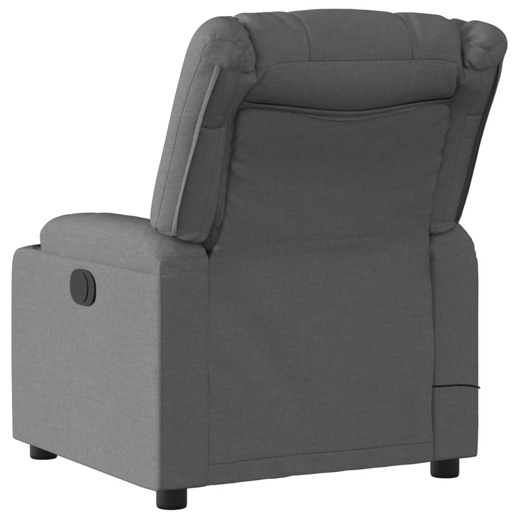 vidaXL Fotoliu electric de masaj rabatabil, gri închis, textil