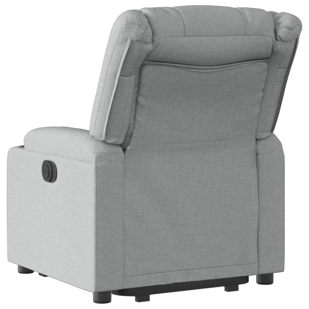 vidaXL Fotoliu electric rabatabil cu ridicare, gri deschis, textil vidaXL Fotoliu electric rabatabil cu ridicare, gri deschis, textil