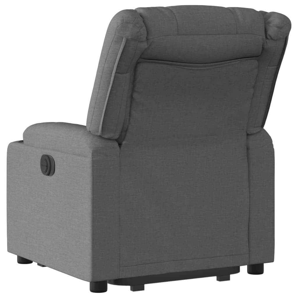 vidaXL Fotoliu electric rabatabil cu ridicare, gri închis, textil