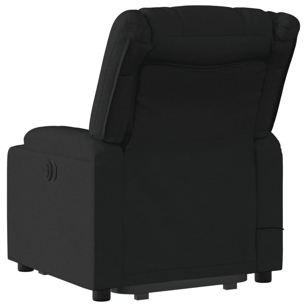 vidaXL Fotoliu electric de masaj rabatabil cu ridicare, negru, textil