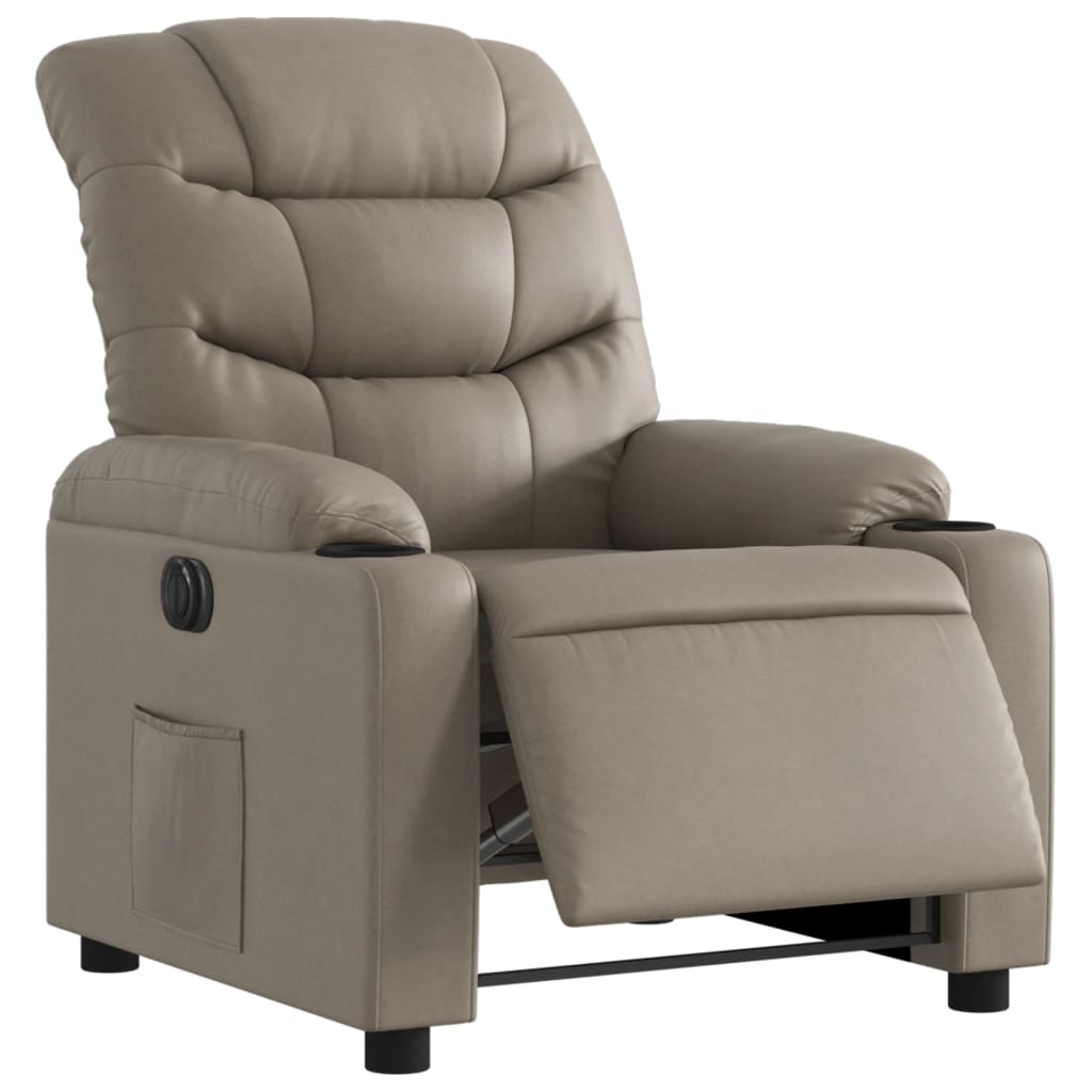 vidaXL Fotoliu rabatabil electric, cappuccino, piele ecologică