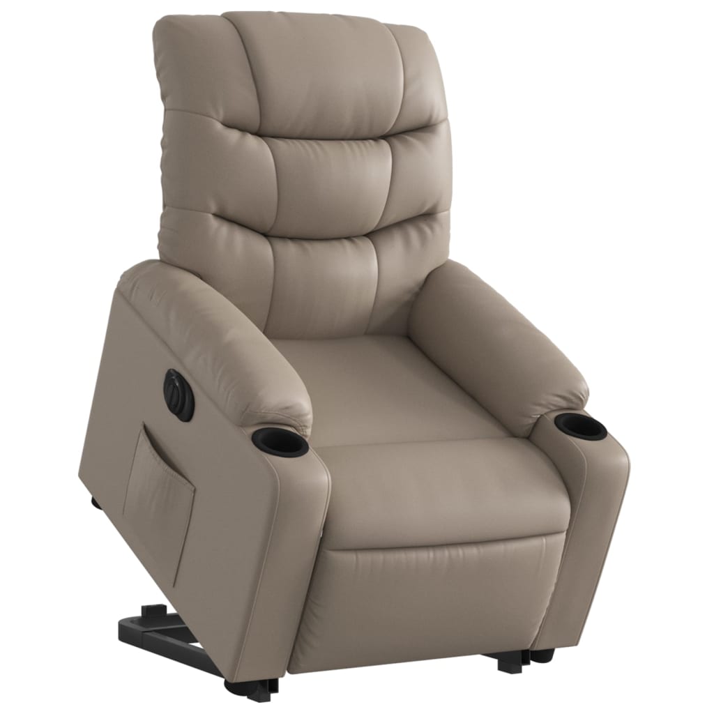 vidaXL Fotoliu rabatabil electric cu ridicare, cappuccino