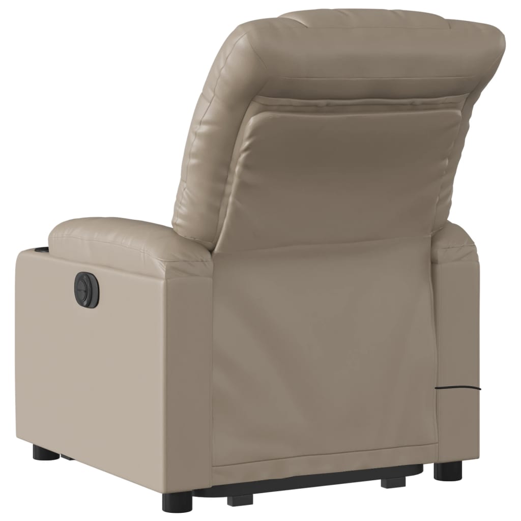 vidaXL Fotoliu electric masaj rabatabil cu ridicare, cappuccino