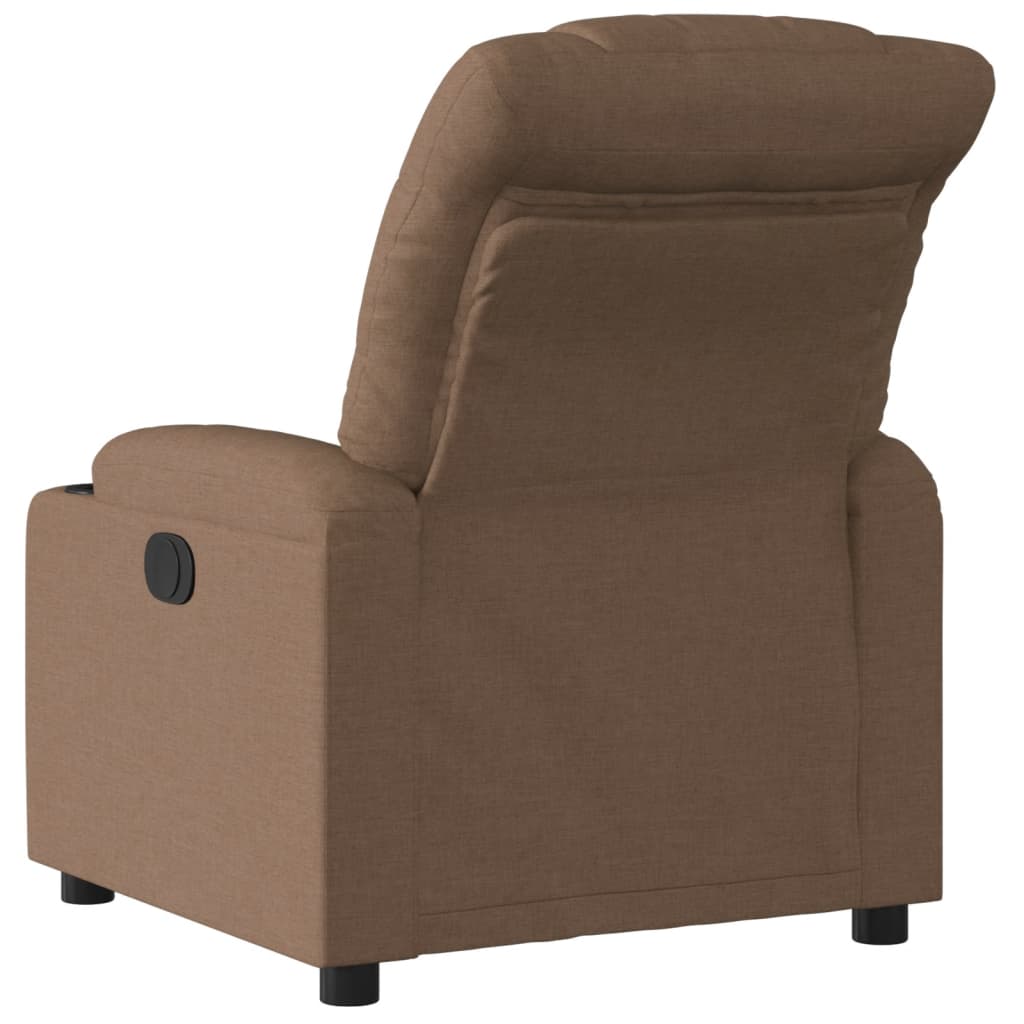 vidaXL Fotoliu rabatabil electric, maro, material textil