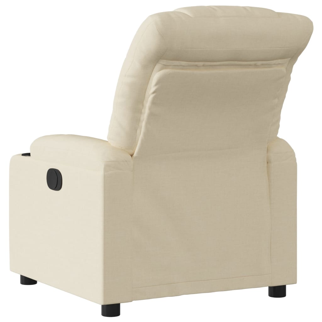 vidaXL Fotoliu rabatabil electric, crem, material textil