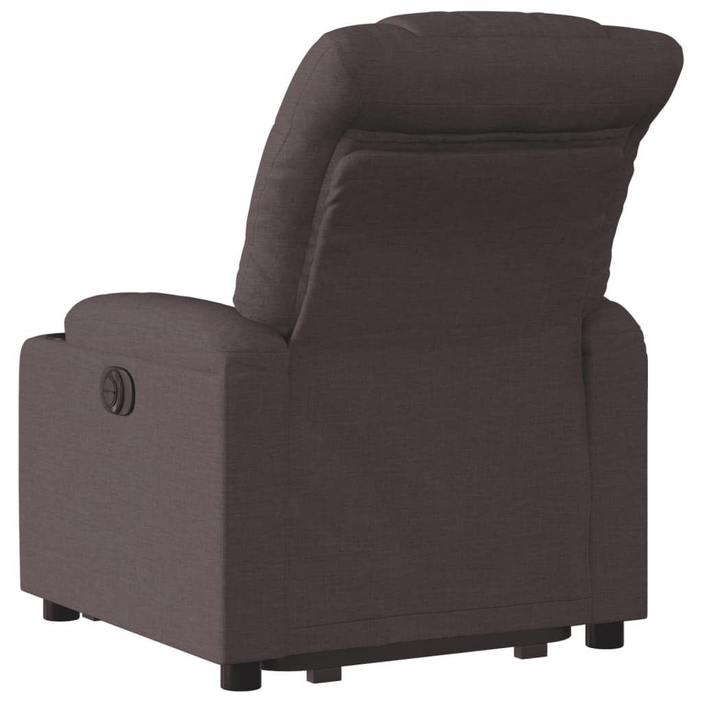 vidaXL Fotoliu electric rabatabil cu ridicare, maro închis, textil