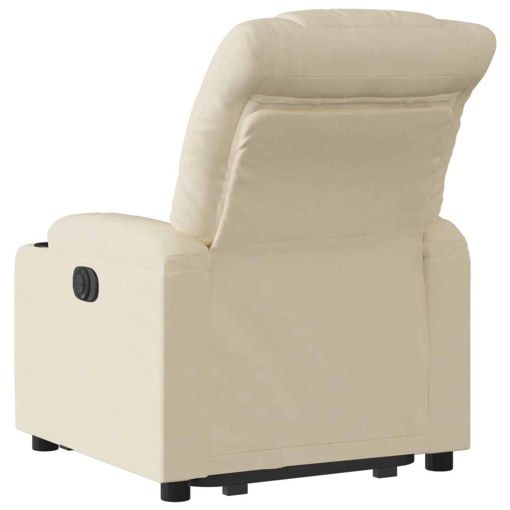 vidaXL Fotoliu electric rabatabil cu ridicare, crem, textil