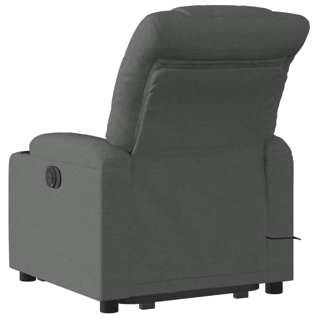 vidaXL Fotoliu electric masaj rabatabil cu ridicare, gri închis textil vidaXL Fotoliu electric masaj rabatabil cu ridicare, gri închis textil