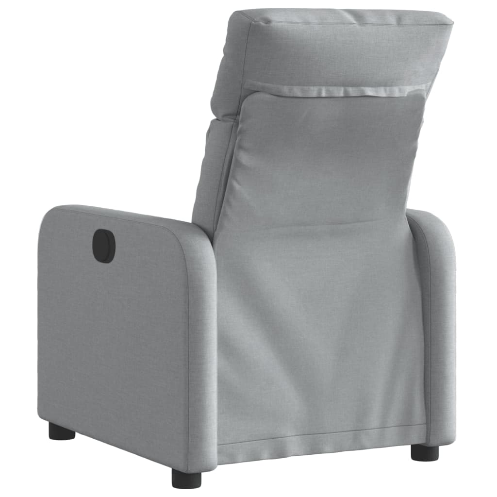 vidaXL Fotoliu rabatabil electric, gri deschis, textil