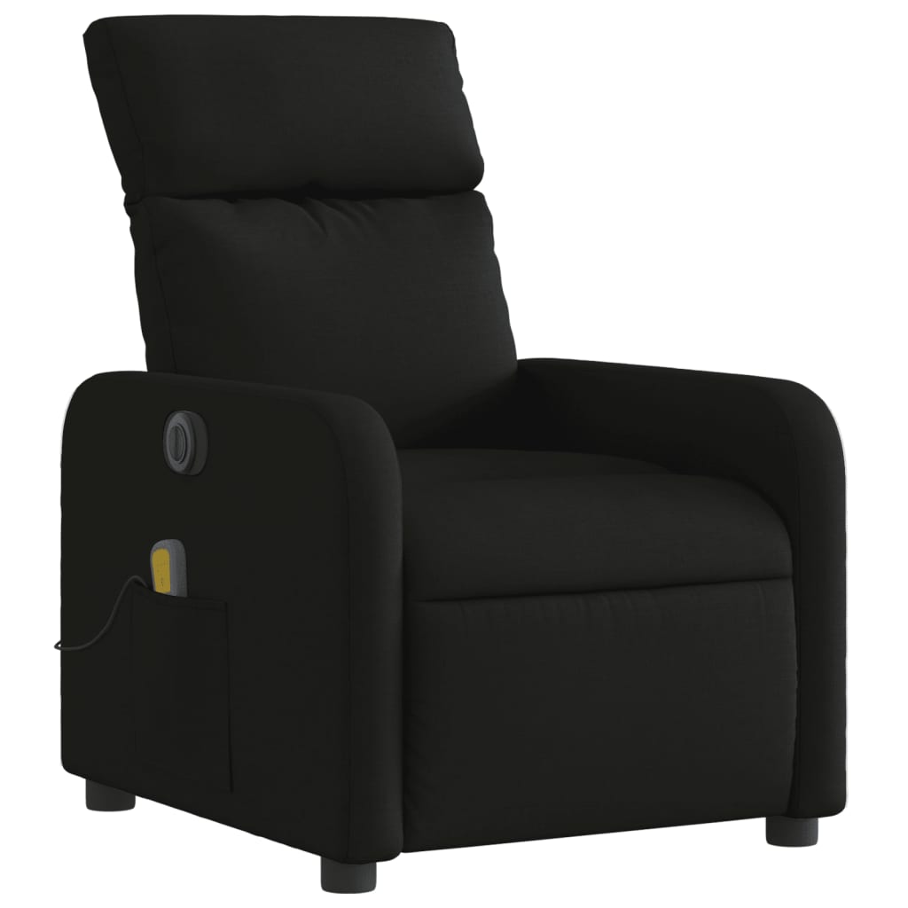 vidaXL Fotoliu electric de masaj rabatabil, negru, textil vidaXL Fotoliu electric de masaj rabatabil, negru, textil