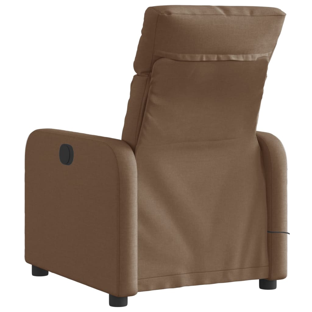 vidaXL Fotoliu electric de masaj rabatabil, maro, textil