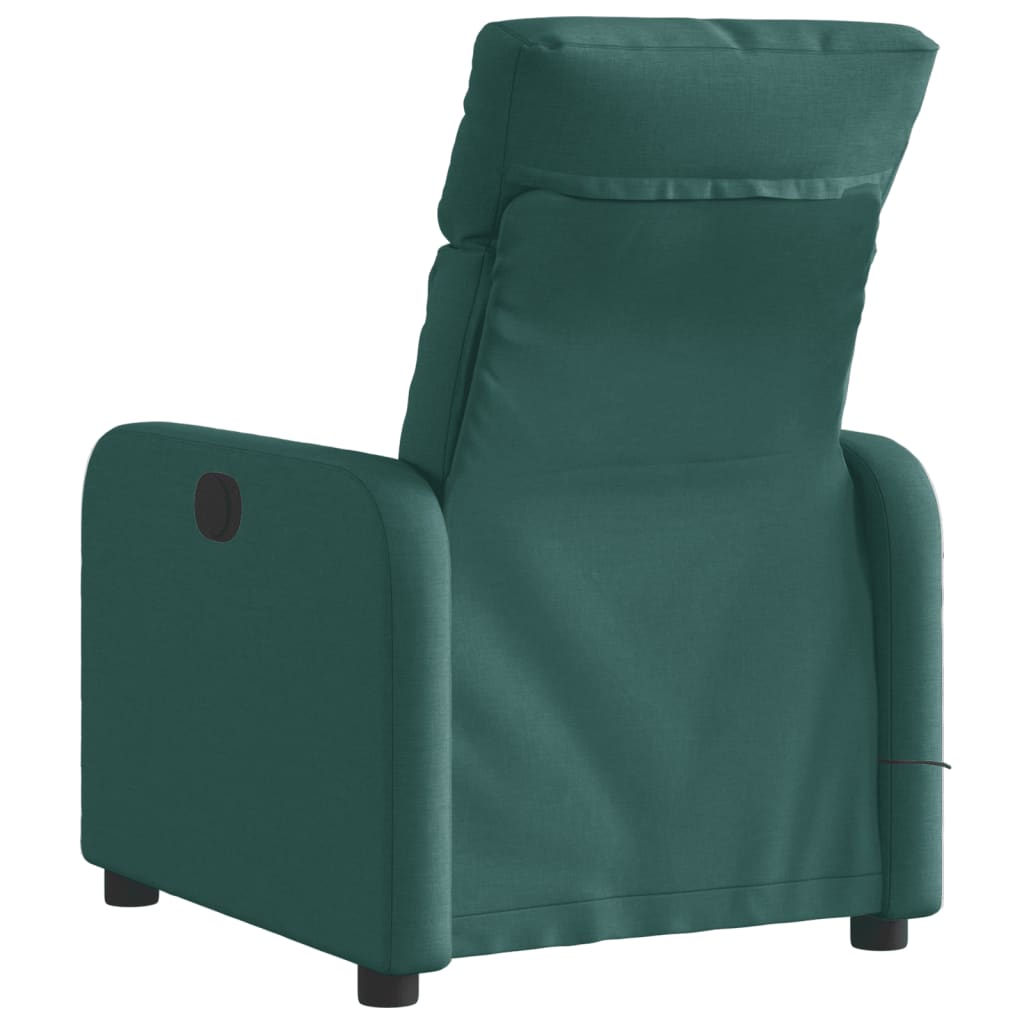 vidaXL Fotoliu electric de masaj rabatabil, verde închis, textil vidaXL Fotoliu electric de masaj rabatabil, verde închis, textil