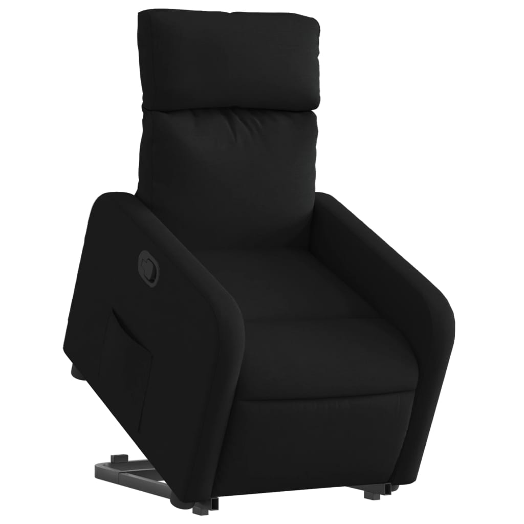 vidaXL Fotoliu rabatabil cu ridicare pe verticală, negru, textil