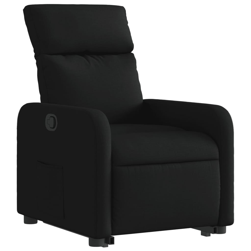 vidaXL Fotoliu rabatabil cu ridicare pe verticală, negru, textil