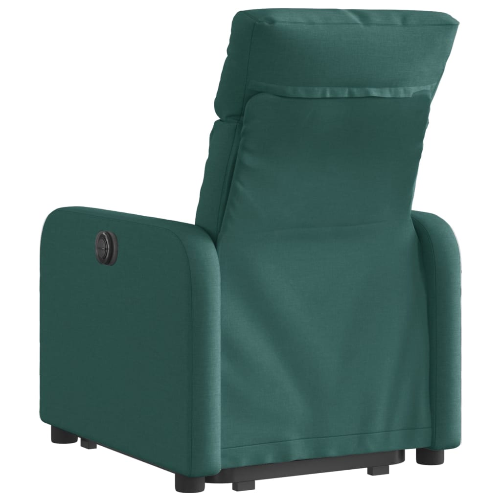 vidaXL Fotoliu rabatabil ridicare pe verticală, verde închis, textil vidaXL Fotoliu rabatabil ridicare pe verticală, verde închis, textil
