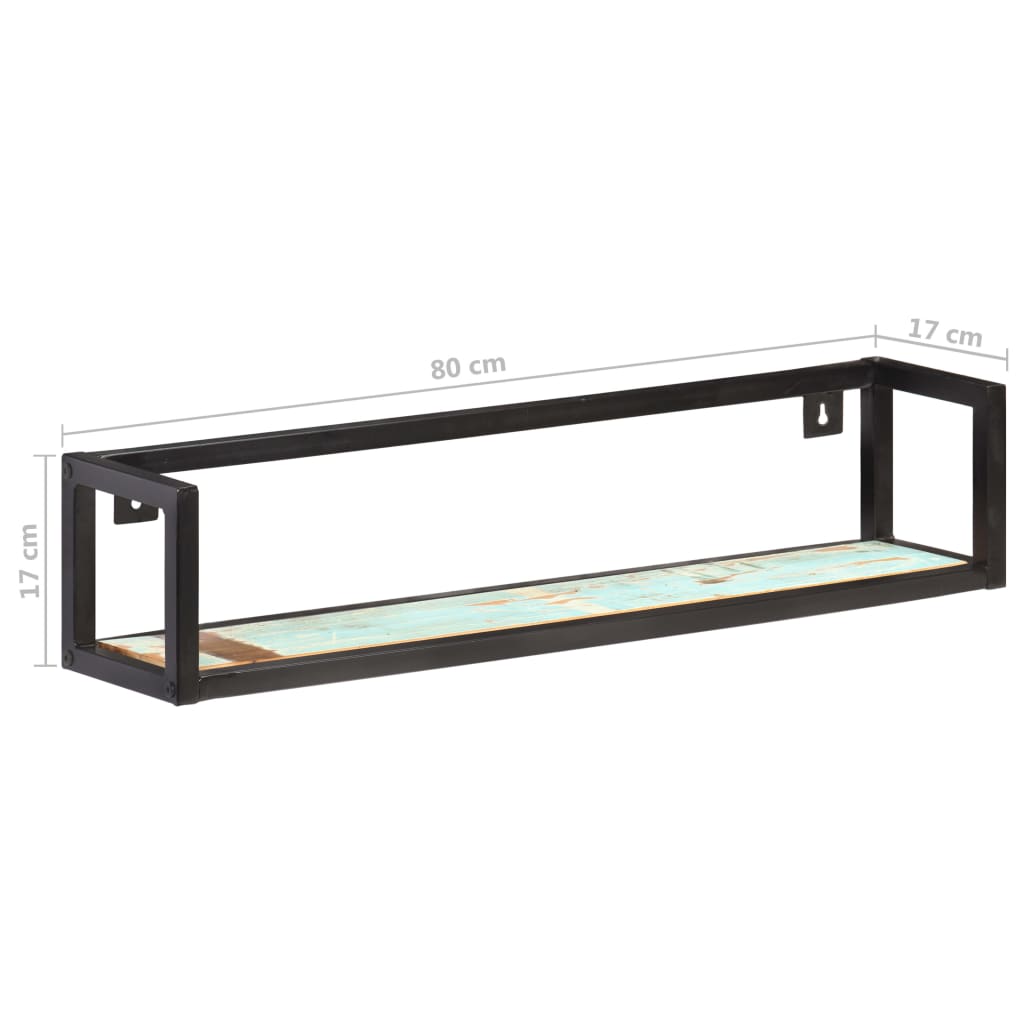 vidaXL Rafturi de perete, 2 buc., 80 cm, lemn masiv reciclat