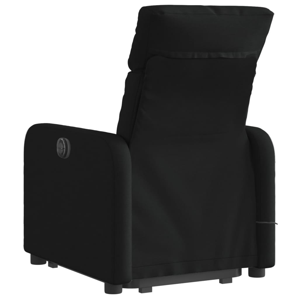 vidaXL Fotoliu rabatabil de masaj, cu ridicare, negru, material textil