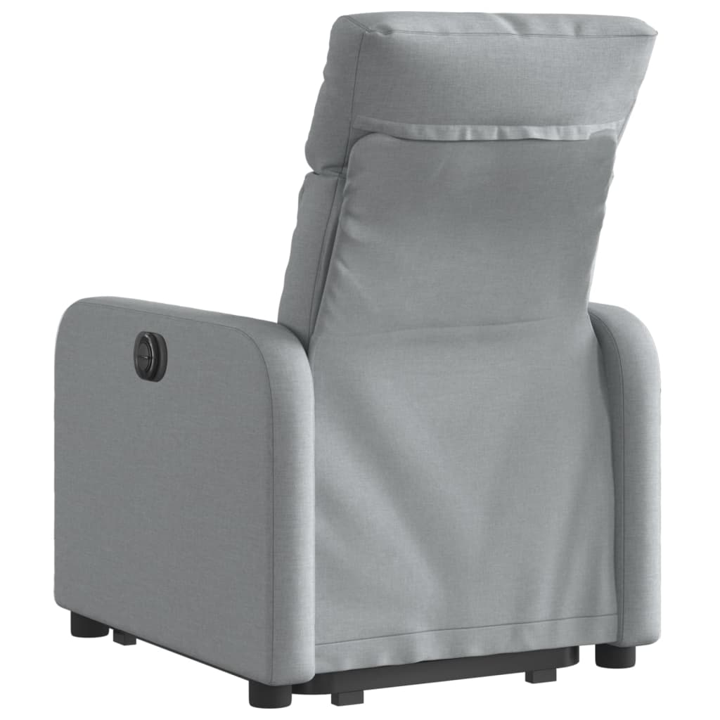 vidaXL Fotoliu electric rabatabil cu ridicare, gri deschis, textil