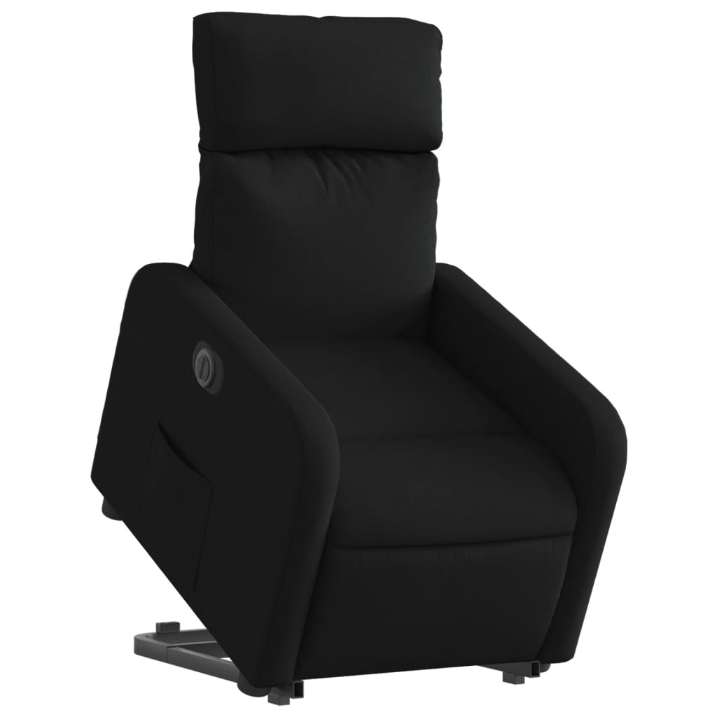 vidaXL Fotoliu electric rabatabil cu ridicare, negru, textil