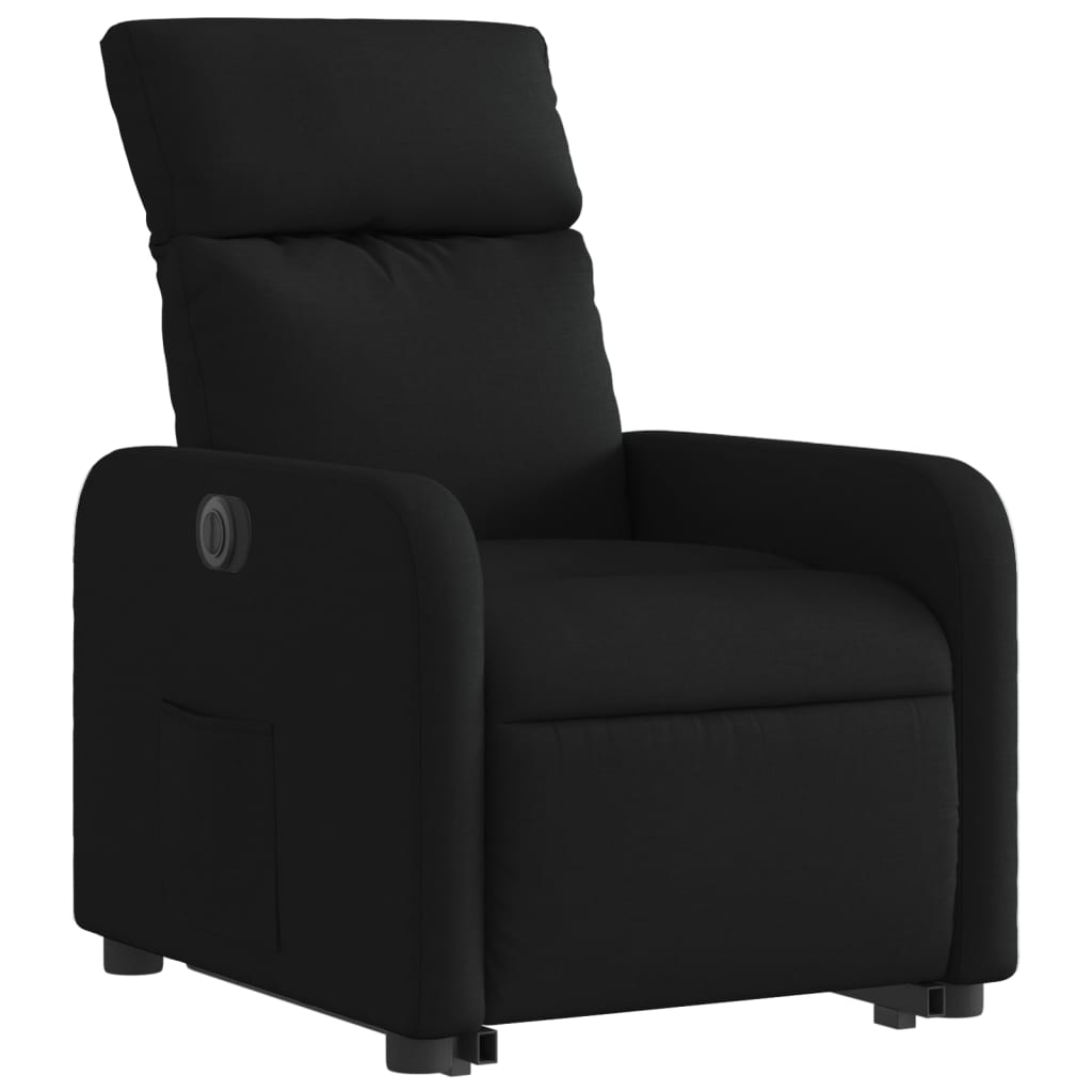 vidaXL Fotoliu electric rabatabil cu ridicare, negru, textil