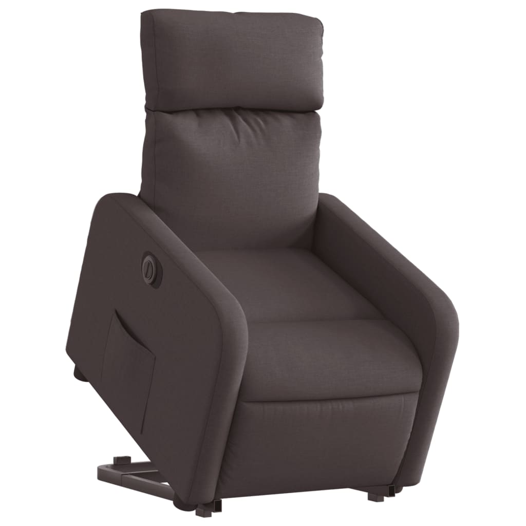 vidaXL Fotoliu electric rabatabil cu ridicare, maro închis, textil