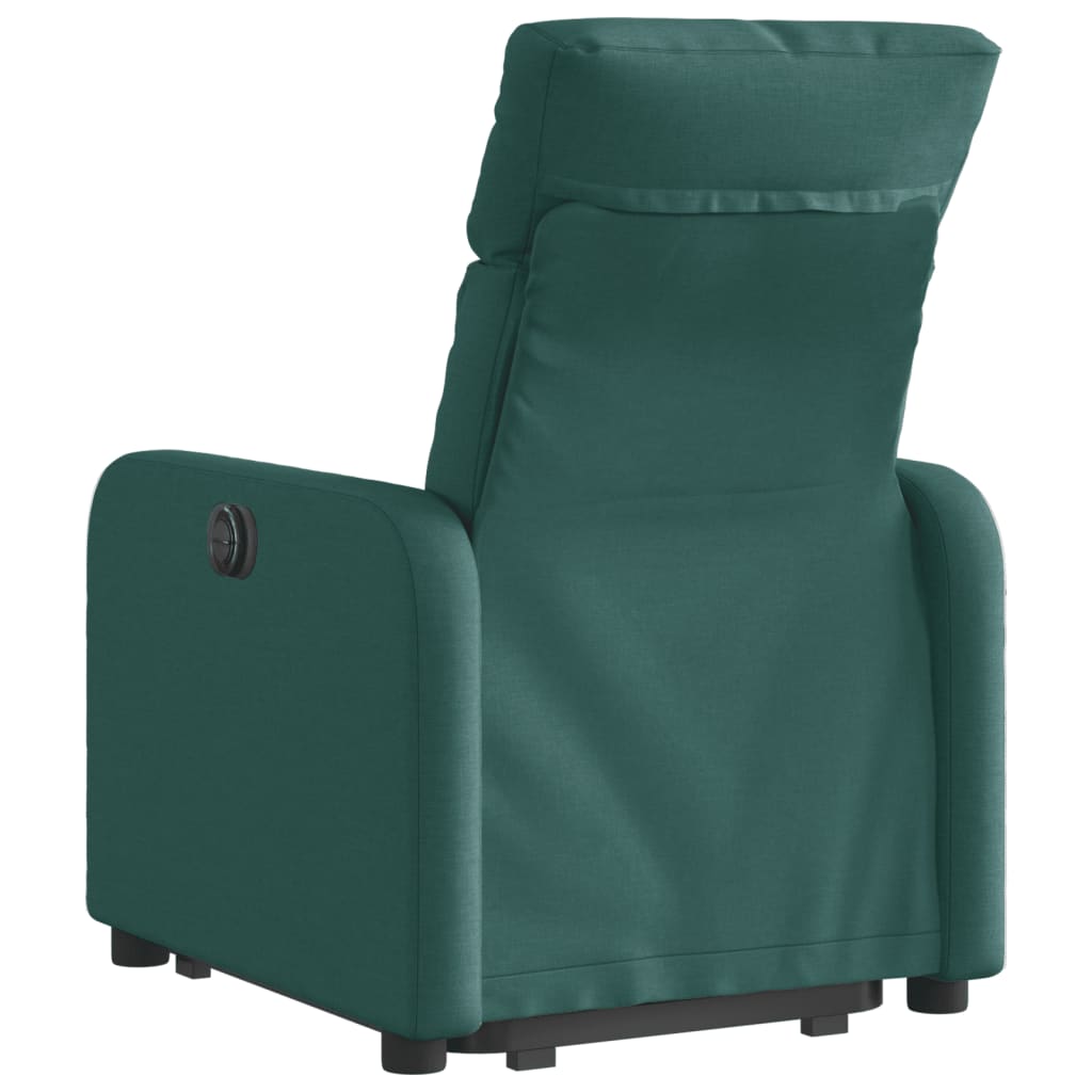 vidaXL Fotoliu electric rabatabil cu ridicare, verde închis, textil