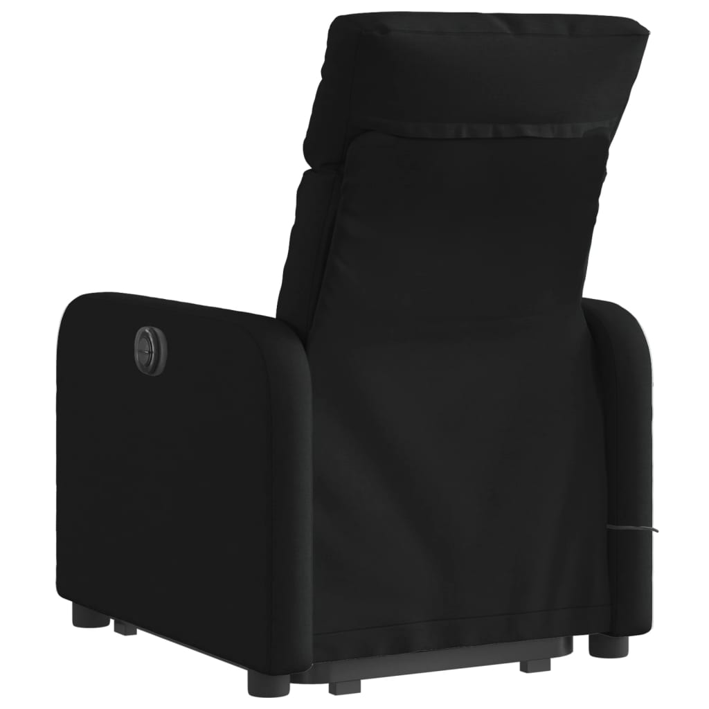 vidaXL Fotoliu electric de masaj rabatabil cu ridicare, negru, textil