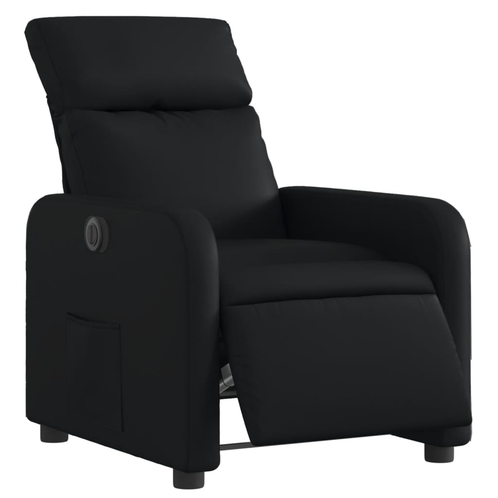 vidaXL Fotoliu rabatabil electric, negru, piele ecologică