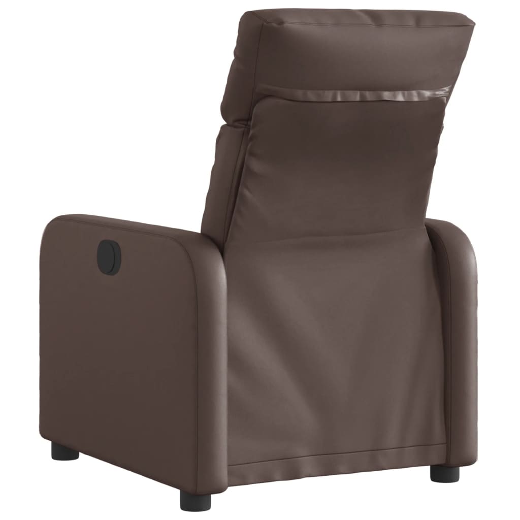 vidaXL Fotoliu rabatabil electric, maro, piele ecologică