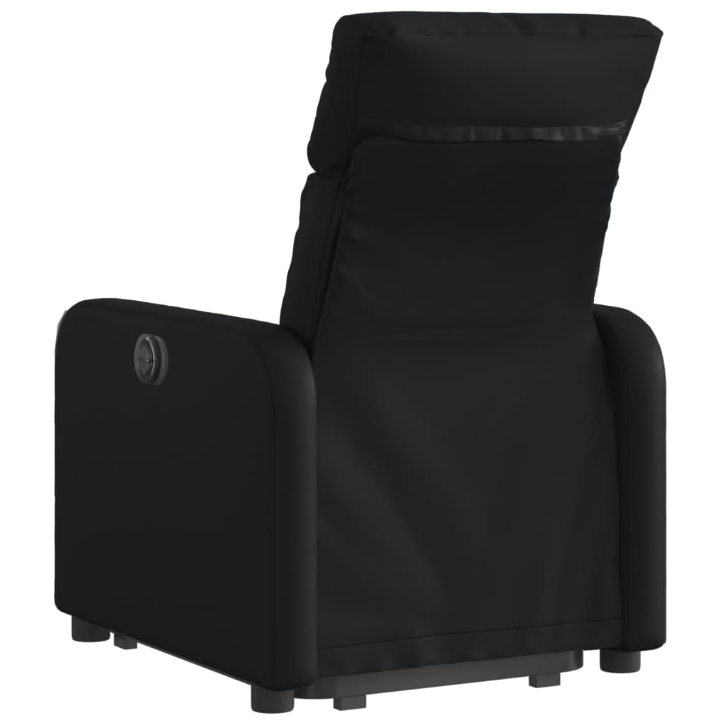 vidaXL Fotoliu rabatabil electric cu ridicare, negru, piele ecologică