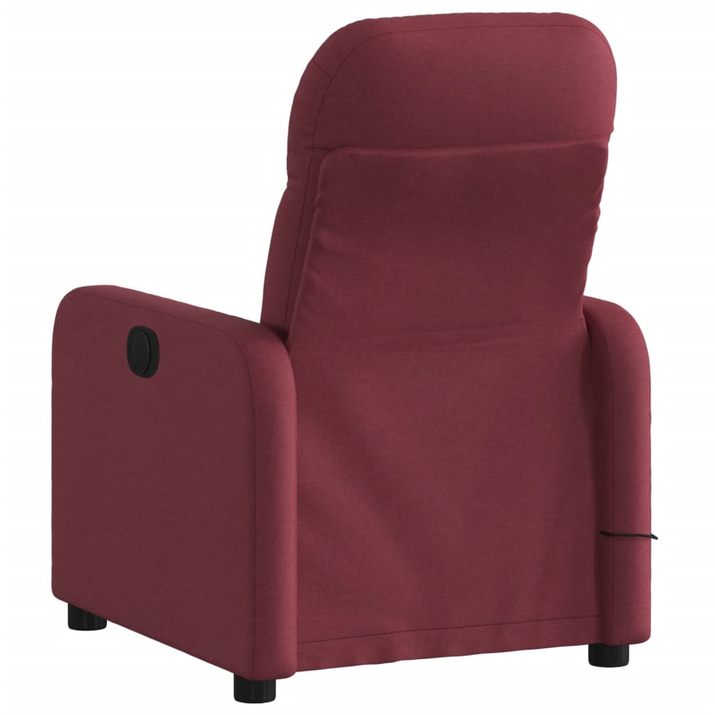 vidaXL Fotoliu electric de masaj rabatabil, roșu vin, textil vidaXL Fotoliu electric de masaj rabatabil, roșu vin, textil