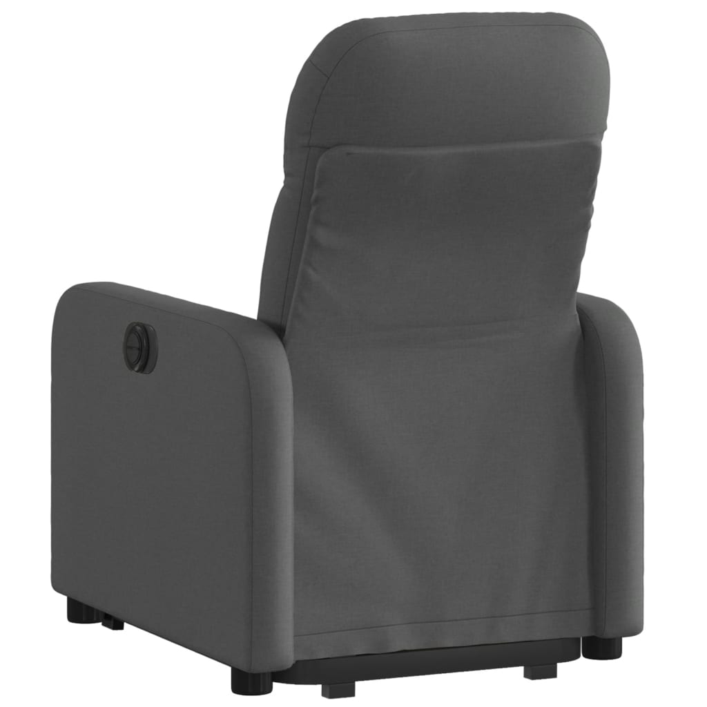 vidaXL Fotoliu rabatabil cu ridicare pe verticală, gri închis, textil vidaXL Fotoliu rabatabil cu ridicare pe verticală, gri închis, textil