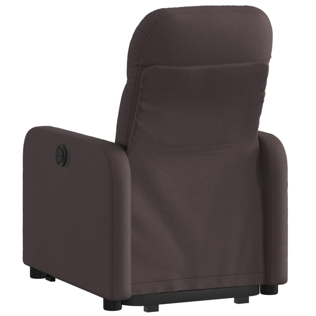 vidaXL Fotoliu rabatabil cu ridicare pe verticală, maro închis, textil
