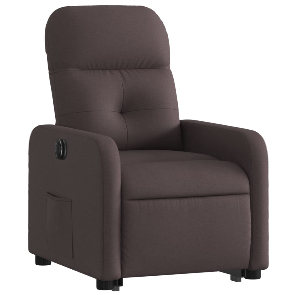 vidaXL Fotoliu electric rabatabil cu ridicare, maro închis, textil
