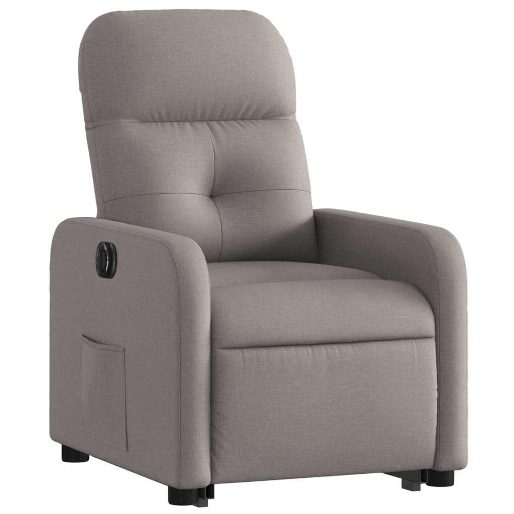 vidaXL Fotoliu electric rabatabil cu ridicare, gri taupe, textil