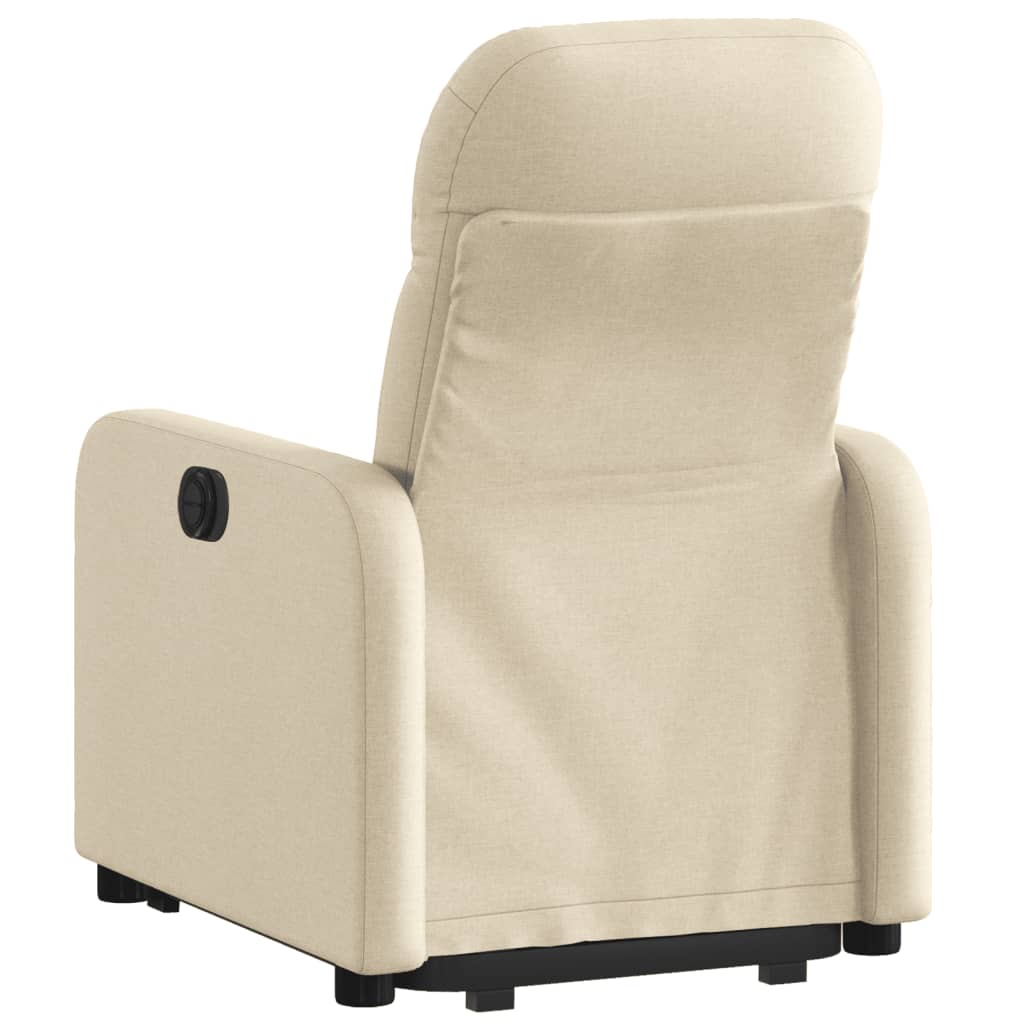 vidaXL Fotoliu electric rabatabil cu ridicare, crem, textil
