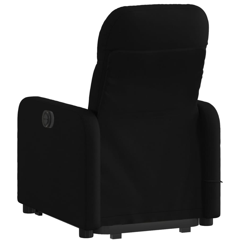 vidaXL Fotoliu electric de masaj rabatabil cu ridicare, negru, textil