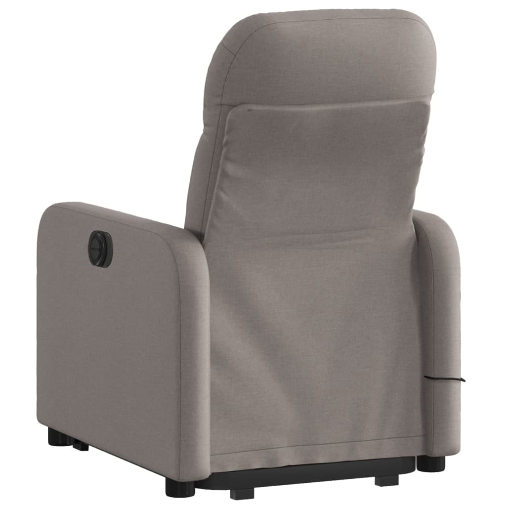 vidaXL Fotoliu electric masaj rabatabil cu ridicare, gri taupe, textil