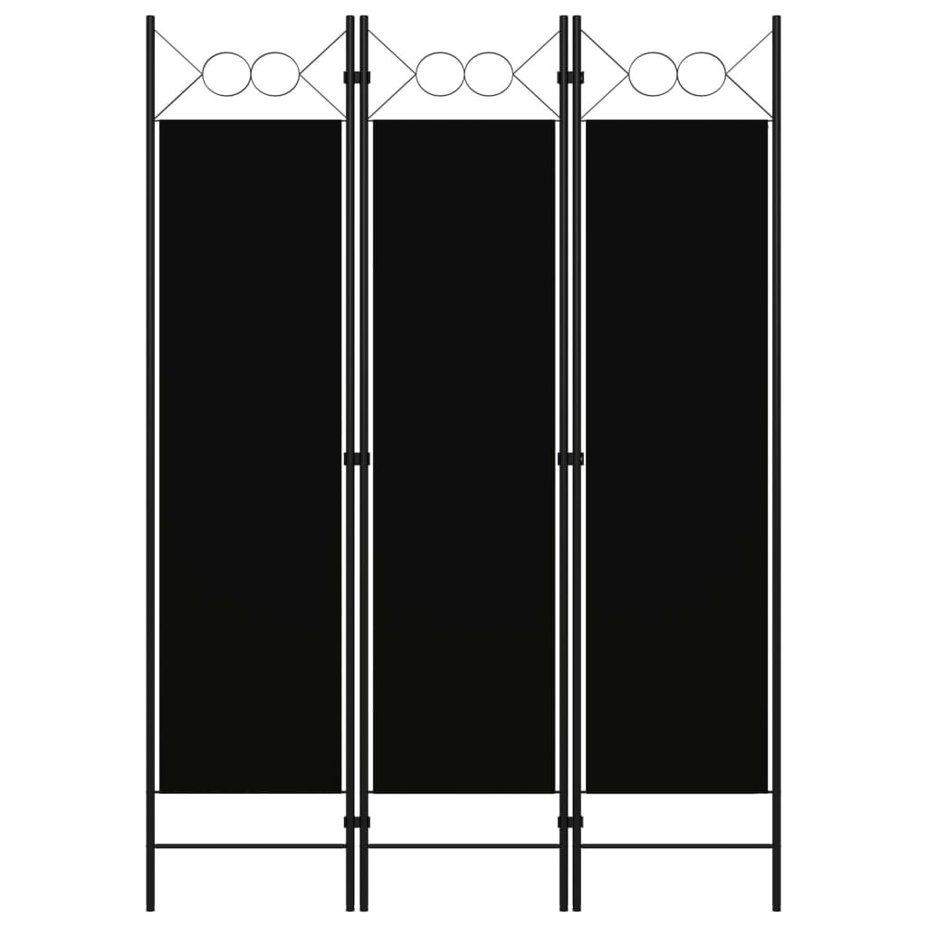 vidaXL Paravan de cameră cu 3 panouri, negru, 120 x 180 cm vidaXL Paravan de cameră cu 3 panouri, negru, 120 x 180 cm