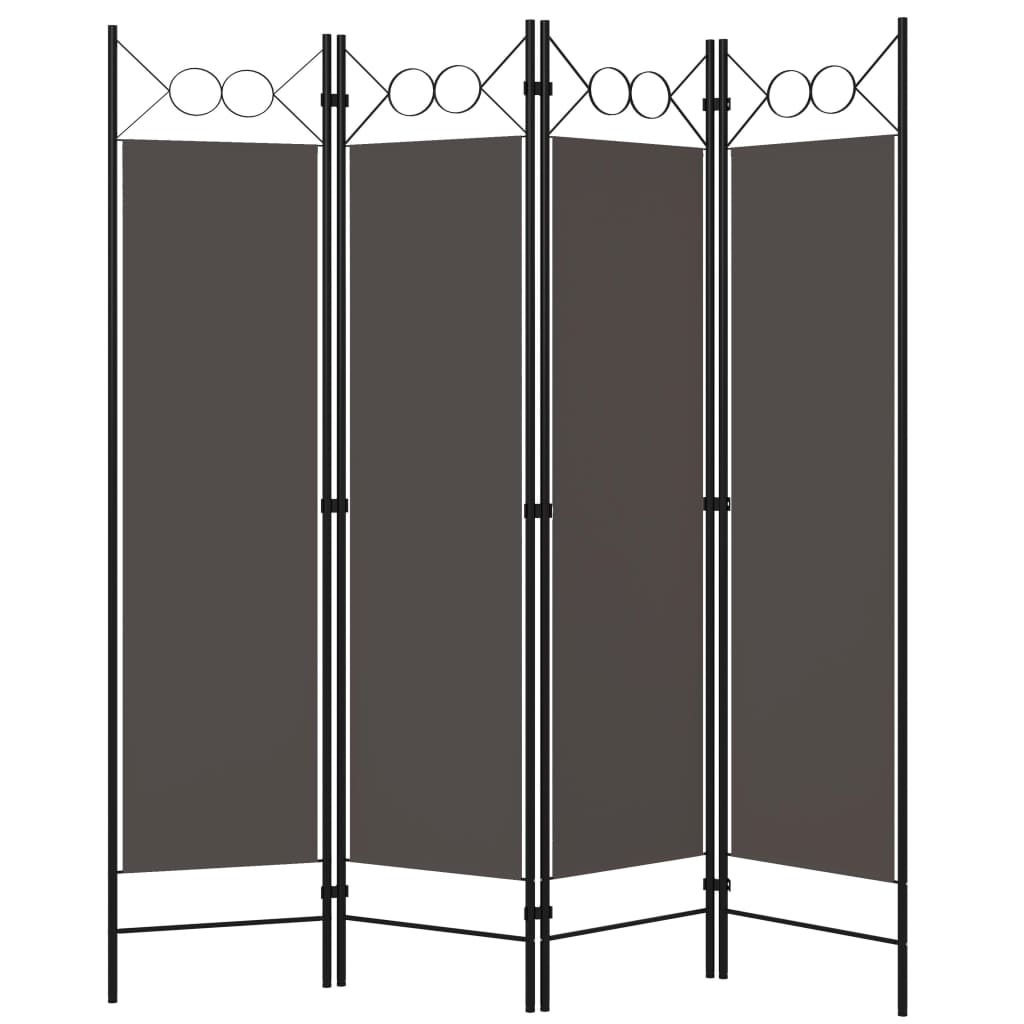 vidaXL Paravan de cameră cu 4 panouri, antracit, 160x180 cm vidaXL Paravan de cameră cu 4 panouri, antracit, 160x180 cm
