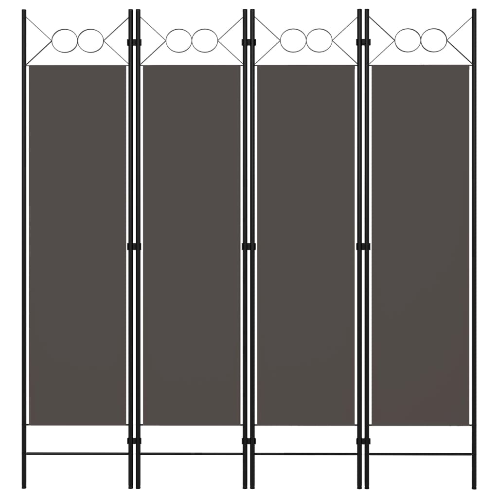 vidaXL Paravan de cameră cu 4 panouri, antracit, 160x180 cm vidaXL Paravan de cameră cu 4 panouri, antracit, 160x180 cm