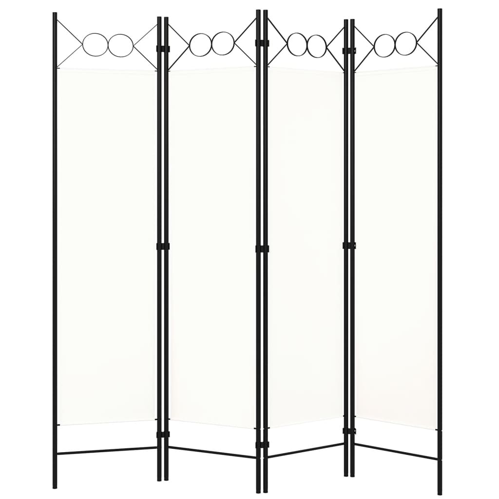 vidaXL Paravan de cameră cu 4 panouri, alb, 160x180cm vidaXL Paravan de cameră cu 4 panouri, alb, 160x180cm
