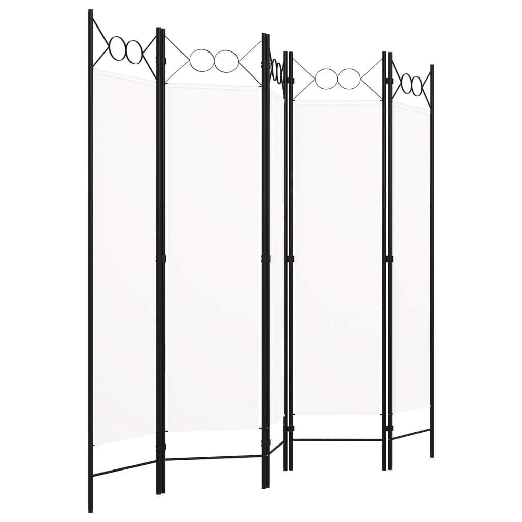 vidaXL Paravan de cameră cu 5 panouri, alb, 200 x 180 cm vidaXL Paravan de cameră cu 5 panouri, alb, 200 x 180 cm