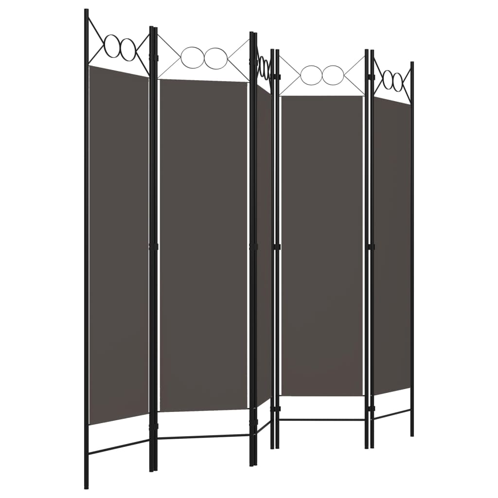 vidaXL Paravan de cameră cu 5 panouri, antracit, 200 x 180 cm vidaXL Paravan de cameră cu 5 panouri, antracit, 200 x 180 cm