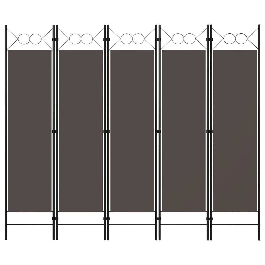 vidaXL Paravan de cameră cu 5 panouri, antracit, 200 x 180 cm vidaXL Paravan de cameră cu 5 panouri, antracit, 200 x 180 cm