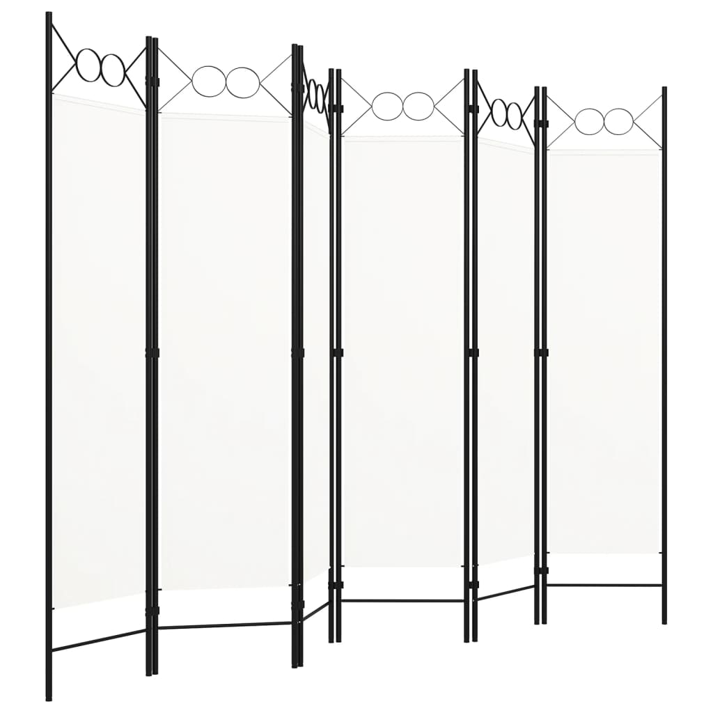 vidaXL Paravan de cameră cu 6 panouri, alb, 240 x 180 cm vidaXL Paravan de cameră cu 6 panouri, alb, 240 x 180 cm