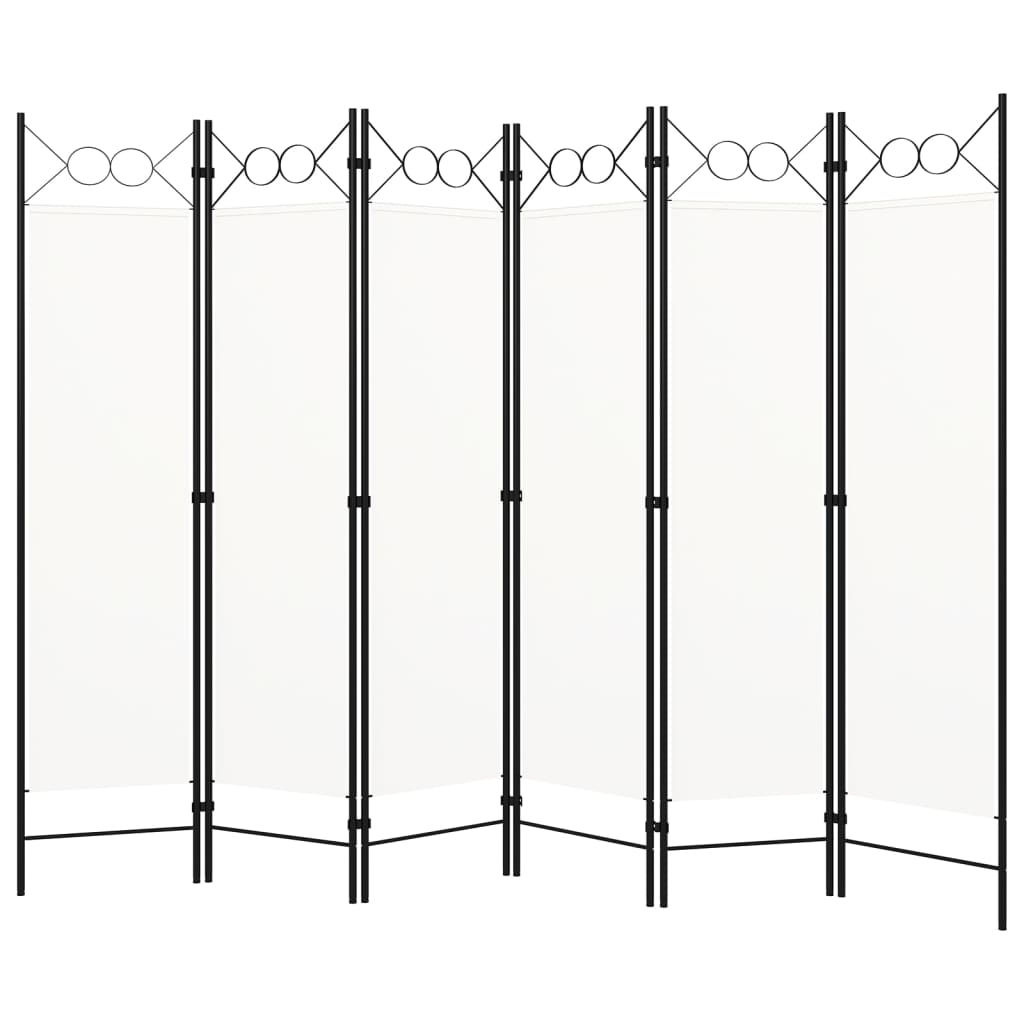 vidaXL Paravan de cameră cu 6 panouri, alb, 240 x 180 cm vidaXL Paravan de cameră cu 6 panouri, alb, 240 x 180 cm
