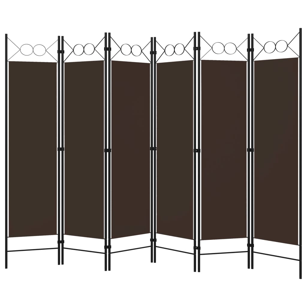 vidaXL Paravan de cameră cu 6 panouri, maro, 240 x 180 cm vidaXL Paravan de cameră cu 6 panouri, maro, 240 x 180 cm